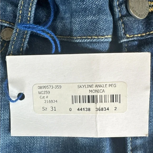 PAIGE Monica Skyline Mid-Rise Ankle Peg Denim Jeans, Size 31. - Picture 6 of 13
